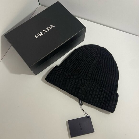 Prada Black Designer Winter Beanie - Picture 3 of 7